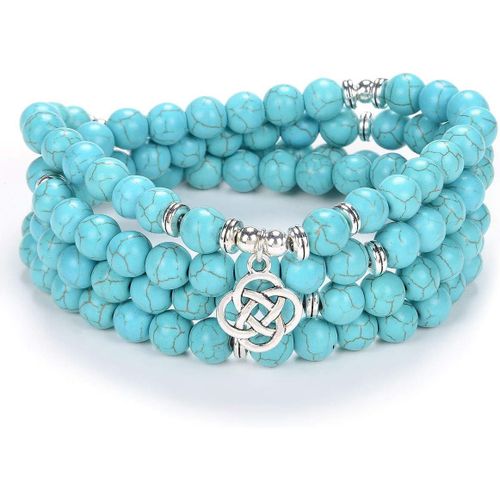 Eryi-Idées Cadeaux Celtiques 108 Perles De Pierre Mala Bracelet Collier En Cristal Avec Noeud Infini Porte-Bonheur