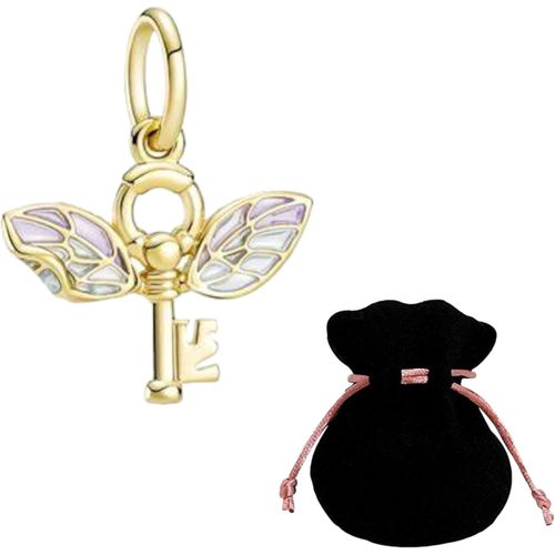 Eryi-Charm En Argent S925 Inspiré De La Saga Harry Compatible Avec Les Bracelets Des Grandes Marques Et Pochette Noire Élégante Pour La Saint Valentin