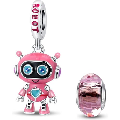 Eryi-Argent 925 Sterling Rose Fleur Charme Carte Tarot Pendentif Bead Charms Femme Pour Fit Pandora Bracelets Européens Colliers Bijoux Saint-Valentin Cadeau