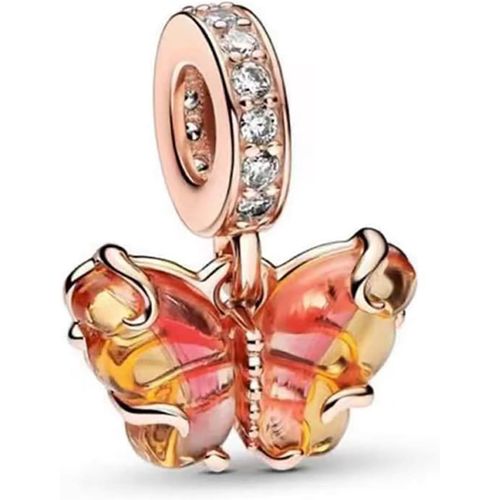 Eryi-Charm Animals Travel Butterfly Flower Pour Bracelets Perles En Argent 925 Breloques Pour Femmes Bijoux Pour La Fête Des Mères Anniversaire Pour Filles Épouse