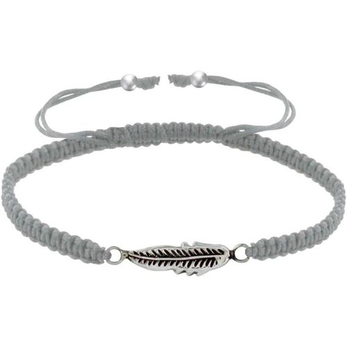 Eryi-- Bracelet Argent Plume Lien Tréssé