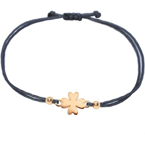 Eryi-Bracelet Trèfle Pour Femme - Or Rose - Porte-Bonheur Fait Main - Avec Trèfle - Taille Réglable - Avec Emballage Cadeau