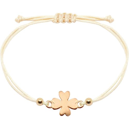 Eryi-Bracelet Trèfle Pour Femme - Or Rose - Porte-Bonheur Fait Main - Avec Trèfle - Taille Réglable - Avec Emballage Cadeau