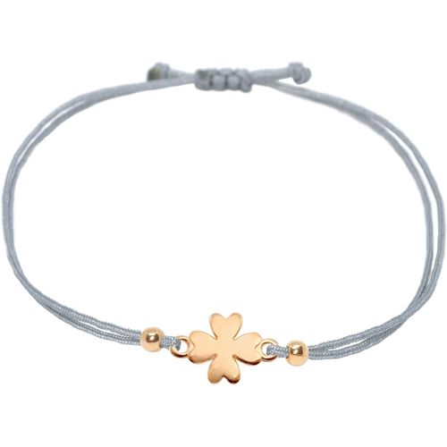 Eryi-Bracelet Trèfle Pour Femme - Or Rose - Porte-Bonheur Fait Main - Avec Trèfle - Taille Réglable - Avec Emballage Cadeau