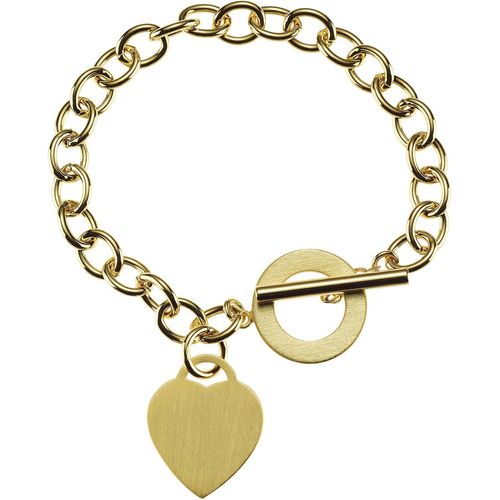 Eryi-Bracelet C?ur Pour Femme Et Jeune Fille, Gros Bracelet En Maille Ovales Pour Femme Couleur Argent Ou Or, Bracelet Femme Avec Une Breloque En Forme De C?ur Avec Une Finition Mate
