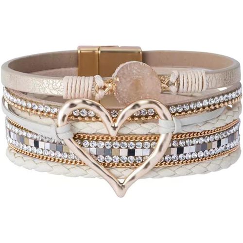 Eryi-Bracelet Pour Femme En Cuir Rétro Mode Poignet En Acier Maille Fermoir Magnétique Arbre De Vie Tressé Cuir Bracelet