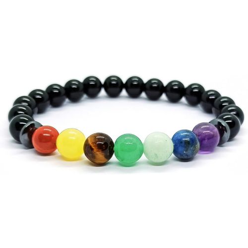 Eryi-Bracelet 7 Chakras Et Pierre Naturelle De Qualité A Homme, Femme Et Couple, Idée Cadeau Bijoux Lithothérapie