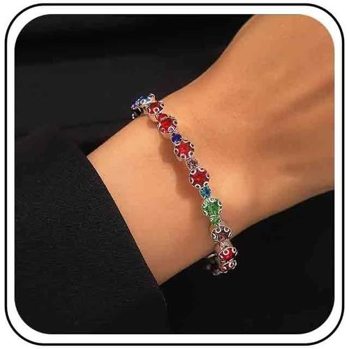 Eryi-Bracelet Tennis Cristal Classique Bracelet Tennis Cristal Classique Bracelet Tennis Cristal Argenté Bracelet Mariage Strass Bijoux Pour Femmes Et Filles