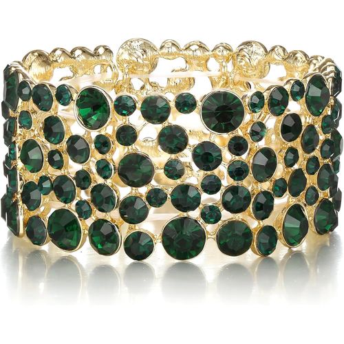 Eryi-Bracelet Élastique Femme Accessoire Forme Rond Cristal Strass