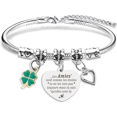 Eryi-Cadeau Meilleure Amie, Bracelet Meilleure Amie Cadeau Pour Meilleure Amie Amitié Cadeaux Merci Valentine Anniversaire Noel Paques Gourmette Cadeaux Original Idee Femme Accessoire