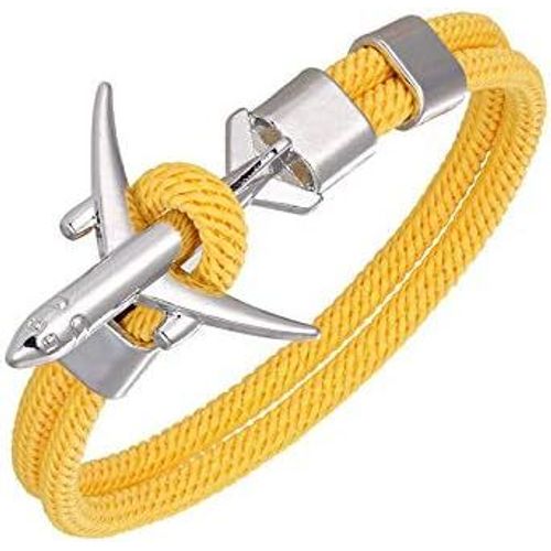Eryi-Bracelet Avion Dans De Nombreuses Couleurs Pour Homme Et Femme En Corde Tressée Avec Fermeture En Avion - Le Bracelet Pour Tous Les Pilotes Et Fans D'avion