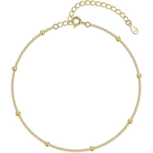 Eryi-Chaînes De Cheville En Argent Sterling 925 Pour Femme, Chaîne De Cheville Réglable En Argent 925 Avec Perle/Étoiles, Été Pieds Nus, Plage En Argent