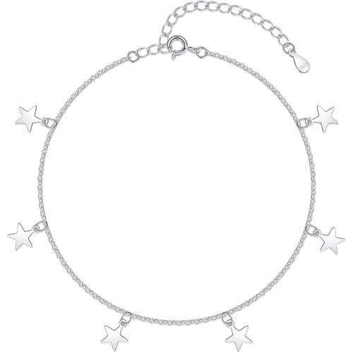 Eryi-Chaînes De Cheville En Argent Sterling 925 Pour Femme, Chaîne De Cheville Réglable En Argent 925 Avec Perle/Étoiles, Été Pieds Nus, Plage En Argent