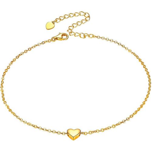 Eryi-Bracelet De Cheville Argent 925 Femme Chaine De Pied Maille 22cm +5 Cm [Argent/Or Plaque/Rose] Bracelet Cheville Cadeau Saint Valentin Bijoux L'ete Vacance Plage