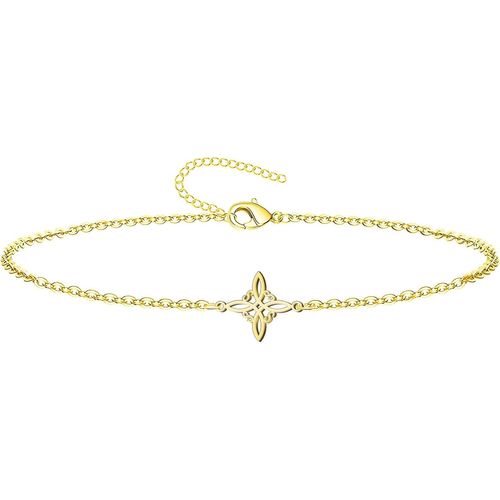 Eryi-Bracelet Noeud De Sorcière En Acier Inoxydable Argenté, Doré Ou En Fil + Un Bracelet À 7 N?Uds (Gratuit), N?Ud De Sorcière Double Protection, Amulettes De Chance, Bijou Fantaisie Pour Femme.