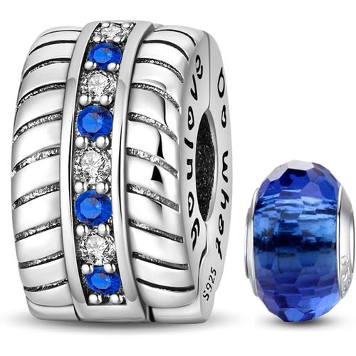 Eryi-925 En Argent Sterling Stopper Spacer Bead Charme Pour Femme Clip Charms Perles Compatible Avec Le Bracelet Pandora (With One Space Bead)