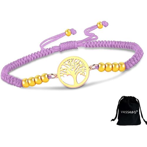 Eryi-Bracelet Arbre De Vie Pour Homme Et Femme - Bracelet Tressé Réglable Fait À La Main - Corde Colorée Avec Perles - Bijoux Arbre De Vie - Amulette - Cadeau