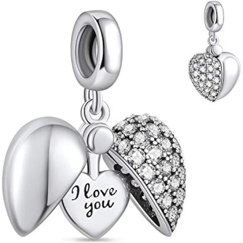 Eryi-\U201ci Love You\U201d Amour C?ur Perles Charms Argent Sterling 925 Breloque Bead Compatible Pour Européen Bracelets