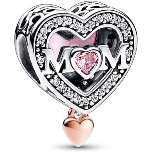 Eryi-Femme Charms-Famille Amour Animaux Argent Sterling 925 Pendentif Avec Zircon Cubique Pour Bracelet