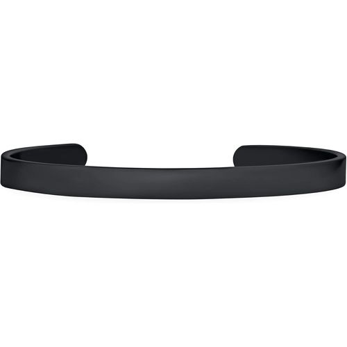 Eryi-Bracelet Jonc Empilable Plat Et Mince Unisexe Personnalisable Pour Hommes Femmes Adolescents En Acier Inoxydable Ton Argent Plaqué Noir