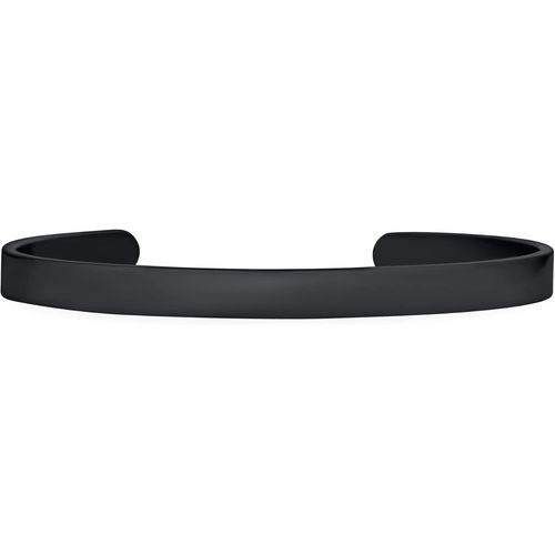 Eryi-Bracelet Jonc Empilable Plat Et Mince Unisexe Personnalisable Pour Hommes Femmes Adolescents En Acier Inoxydable Ton Argent Plaqué Noir