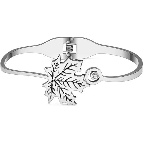 Eryi-Bracelet Feuilles Palmier En Acier Inoxydable Bracelet Feuilles En Or 18k Pour Femme Fille Bracelets De Couple Assortis Charms