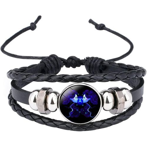 Eryi-Bracelet Réglable Pendante Constellation Bracelet Tressé Horoscope Bijoux