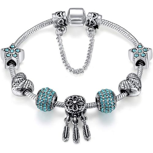 Eryi-Plaqué Argent Charm Bracelets Cadeau De Noel Pour Les Femmes Mode Bijoux