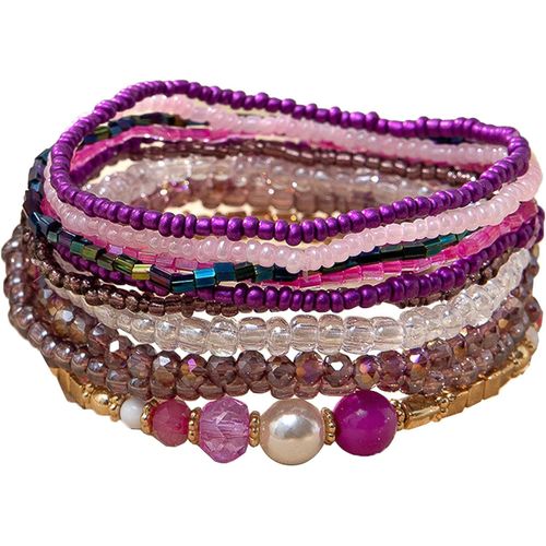 Eryi-Bracelets Multicouches En Perles De Bohème Bracelet En Perles De Cristal Empilables Bangles Set Bracelet Boho Faits À La Main Bijoux Cadeaux Pour Femmes Filles
