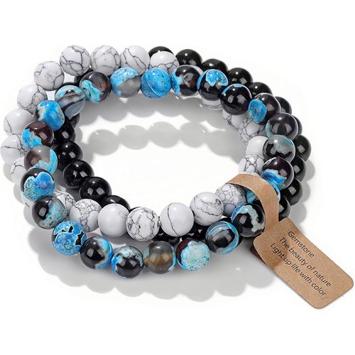 Eryi-Bracelet Pierre Naturelle Hommes Et Femmes 8mm Bracelet De Boîte À Cadeau Exquis