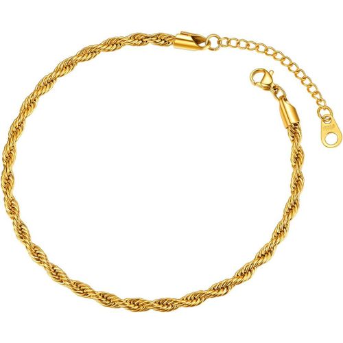 Eryi-Bracelet De Cheville Acier Inoxydable Pour Femme/Homme Chaîne De Pied À Maille Gourmette/Figaro/Spiga