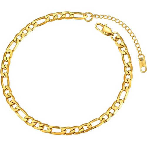 Eryi-Bracelet De Cheville Acier Inoxydable Pour Femme/Homme Chaîne De Pied À Maille Gourmette/Figaro/Spiga