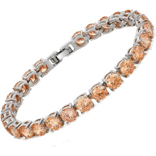 Eryi-Coupe De Rond Multicolore Cz 18k Gold Plated Bracelet De Tennis, 18cm / 7inch