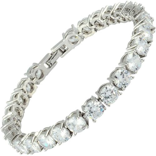 Eryi-Coupe De Rond Multicolore Cz 18k Gold Plated Bracelet De Tennis, 18cm / 7inch