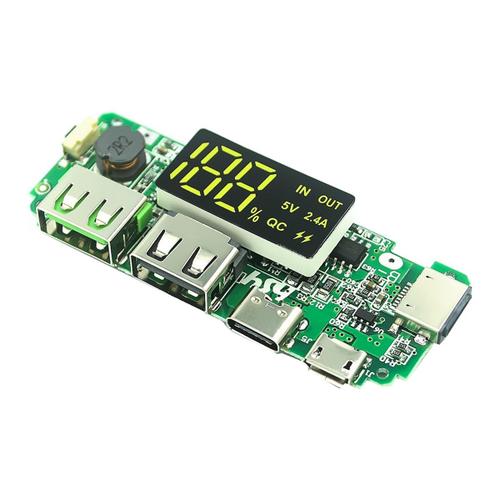 Module de Charge à Affichage NuméRique de Batterie au Lithium 18650 5 V 2,4 A, Trois Ports de Charge avec Module Boost D'Affichage