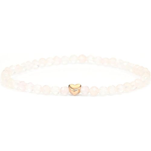 Eryi-Bracelet En Véritable Pierre Précieuse Avec Perles À Facettes De 4mm Et C?ur En Acier Inoxydable - Différentes Longueurs - Bracelet En Pierres Précieuses Porte