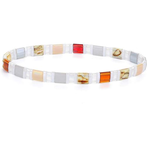 Eryi-Femmes Bracelets Arc-En-Ciel Bracelets En Perles Tila Bracelets Elastique Colorés Fait À La Main Bijoux