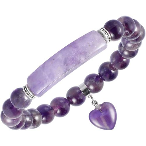 Eryi-Élastique Bracelet En Pierre Cristal Pour Femme, Yoga Chakra Rondes Perles D'énergie Protection Bracelet Avec C?ur Pendentif
