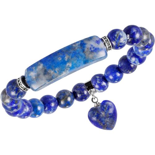 Eryi-Élastique Bracelet En Pierre Cristal Pour Femme, Yoga Chakra Rondes Perles D'énergie Protection Bracelet Avec C?ur Pendentif
