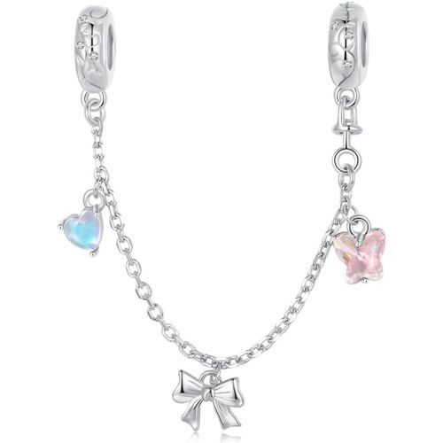 Eryi-Argent Sterling 925 Charme Or Amour Pendentif Sécurité Chaîne Voyage Perles Lucioles Libellule Pour Les Femmes Bracelet Et Collier Comme Cadeau Pour Maman Et Amis