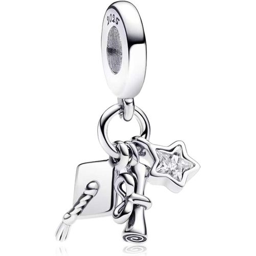 Eryi-Remise Des Diplômes 2025 Coeur Charm 925 Sterling Silver 5a Zirconia Pendentif Bracelet Collier Compatibilité Femme Bijoux Cadeau