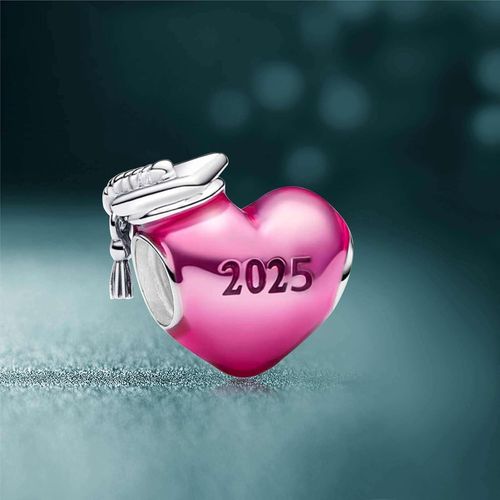 Eryi-Remise Des Diplômes 2025 Coeur Charm 925 Sterling Silver 5a Zirconia Pendentif Bracelet Collier Compatibilité Femme Bijoux Cadeau