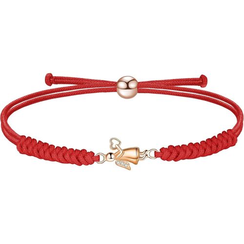 Eryi-Bracelet Corde Pour Femme, Bracelet Porte-Bonheur Réglable, Saint Valentin Anniversaire Anniversaire Graduation Cadeau Pour Petite Amie Femmes Filles