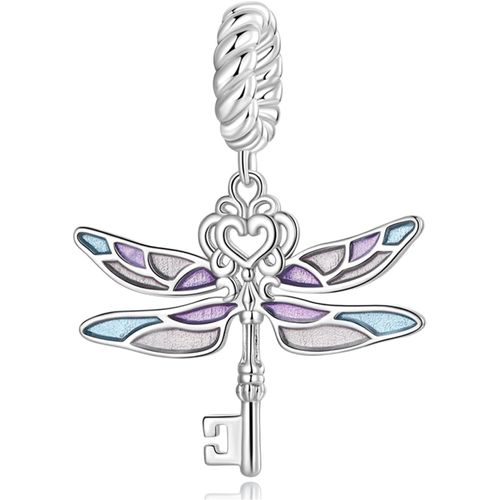 Eryi-Argent Sterling 925 Charme Or Amour Pendentif Sécurité Chaîne Voyage Perles Lucioles Libellule Pour Les Femmes Bracelet Et Collier Comme Cadeau Pour Maman Et Amis