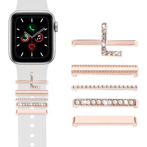 Eryi-Kit De 5 Charms Pour Bracelet De Montre Compatible Avec Apple Watch Series 10 9 8 7 6 5 4 3 2 1 Se Band (Sans Bracelet), Charm Lettre