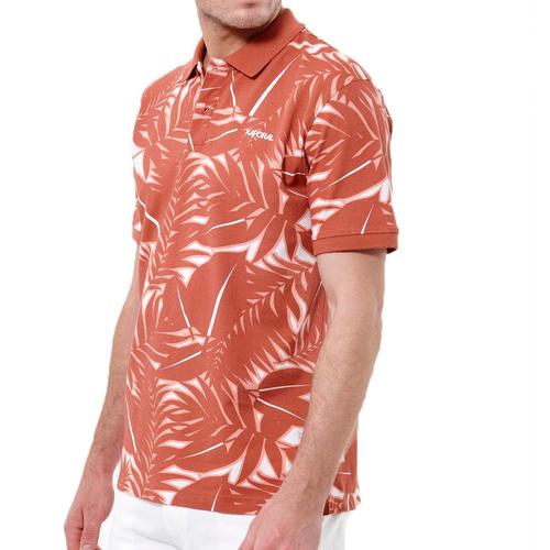 Polo Orange À Fleurs Homme Kaporal Neda