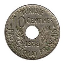 Pièce 10 Centimes Tunisie Protectorat Français - 1933