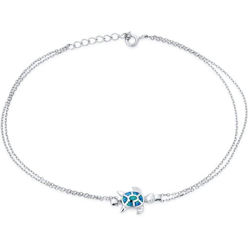 Eryi-Breloque Pendante Nautical Stardust Conch Seashell Anklet Bracelet De Cheville Pour Femme En Argent Sterling .925 Avec Rallonge De 9 À 10 Pouces