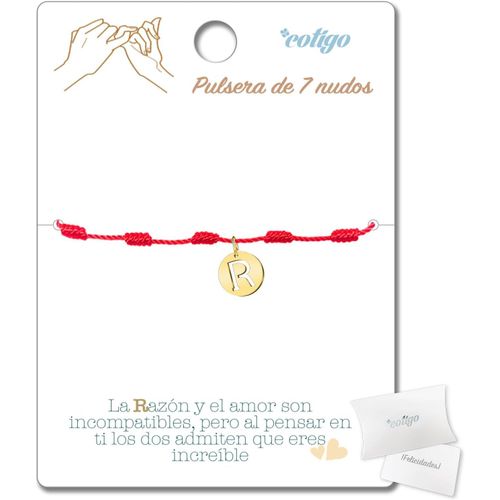 Eryi-Pulsera 7 Noeuds Rouges Con Lettre Initiale A-Z Acier Inoxydable-Porte Bonheur Et Protection-Bracelet Mauvais ?Il Pour Couples Et Amitié-Bijoux Réglable
