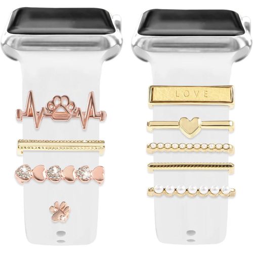 Eryi-Charms Pour Bracelet De Montre Compatible Avec Apple Watch Series 10 9 8 7 6 5 4 3 2 1 Se Band (Sans Bracelet), Charm Avec C?Ur